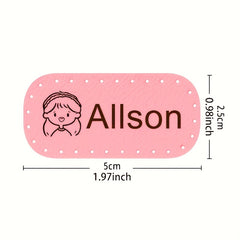 Personalized PU Leather Name Labels For School Clothing
