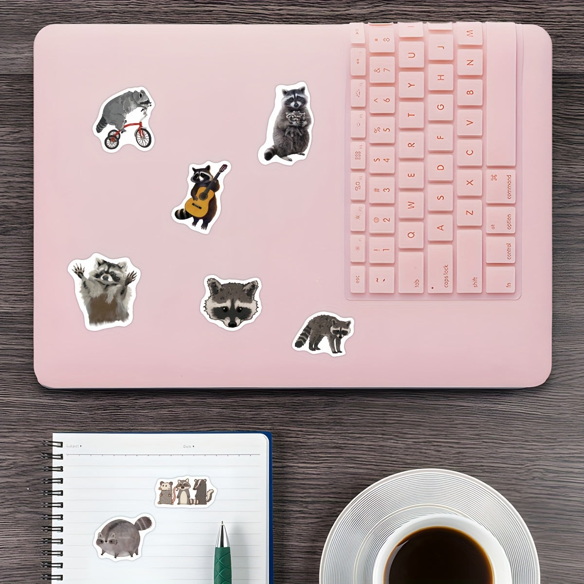 500 Cartoon Raccoon Vinyl Stickers Self Adhesive Decals for Scrapbooking