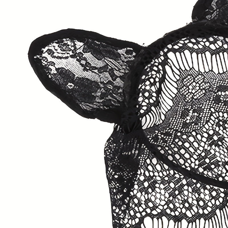 Halloween Bunny Ears Headband Lace Hair Band Veil Headdress