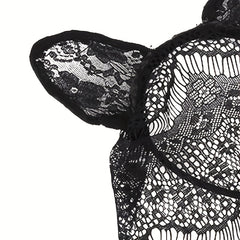 Halloween Bunny Ears Headband Lace Hair Band Veil Headdress
