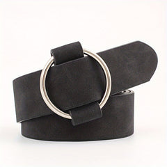 Round Metal Buckle Casual Belts Jeans Pants Wide Belt Women