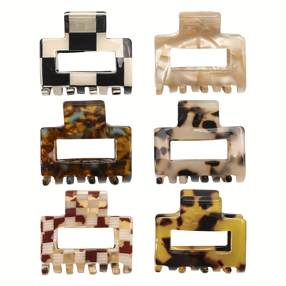Acetate Square Hollow Hair Claw Ponytail Shark Claw Hair Accessories