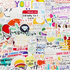 100 Pcs Waterproof Motivational Quote Stickers for Water Bottles Laptop Phone