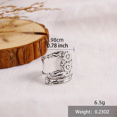 925 Silver Spoon Ring Retro Daisy Flower Wedding Gift