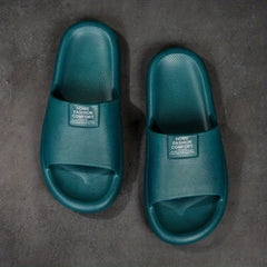 Men's Non Slip Letter Print Slides, Open Toe Slippers