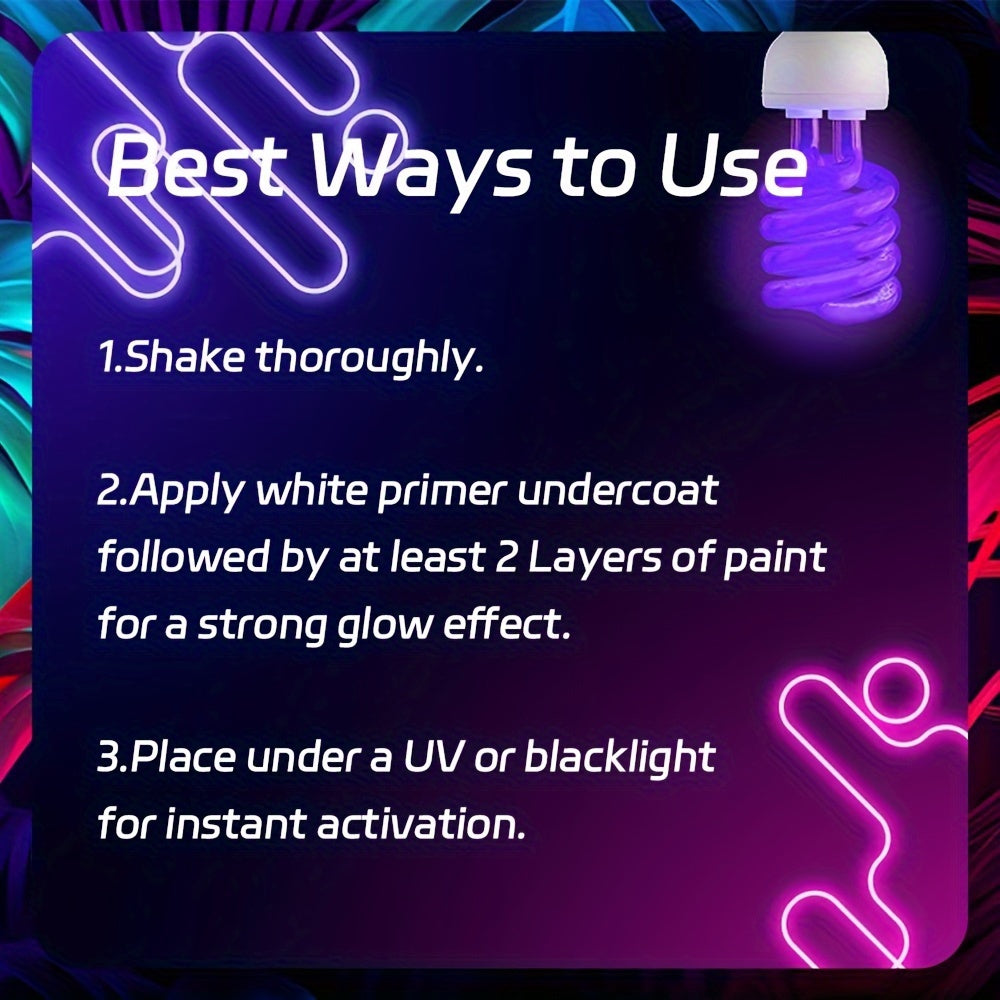 8 Pcs Glow In The Dark Body And Face Paint Blacklight Neon Body Paint Washable