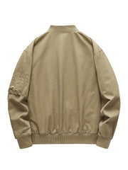 Men's Softshell Jacket Zipper Front Pockets Outdoor