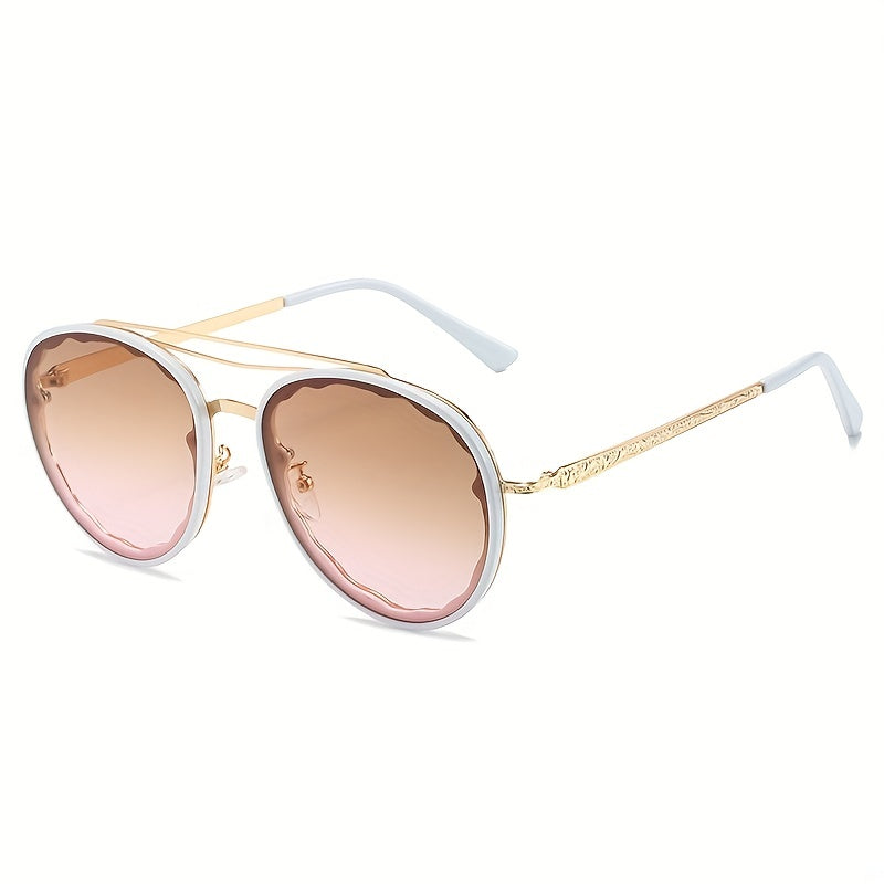 Round Ombre Sunglasses UV400 Metal Glasses