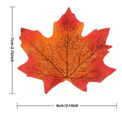 50pcs Artificial Maple Leaves for Fall Decorations Thanksgiving Weddings Parties