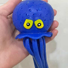 Funny Octopus Bath Toy Soft Colorful Spray Decompression Toy for Kids