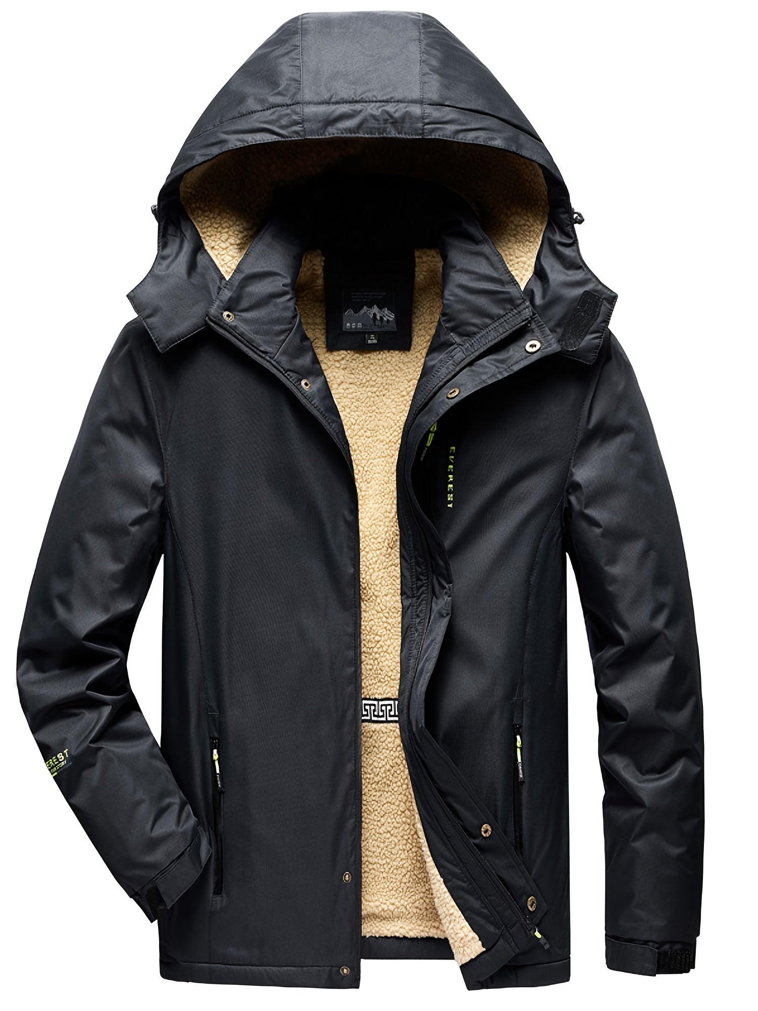Men's Fleece Hooded Jacket Zip Up Active Coat for Fall Winter