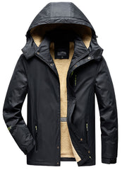 Men's Fleece Hooded Jacket Zip Up Active Coat for Fall Winter