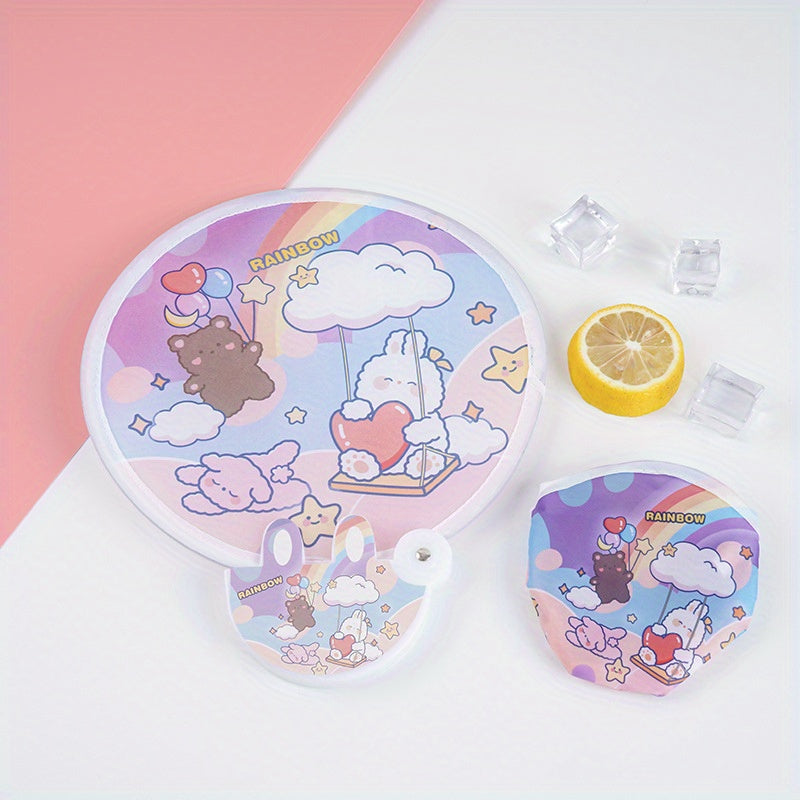 Cartoon Pattern Fan Carry on Plastic Fan Mini Portable Fan
