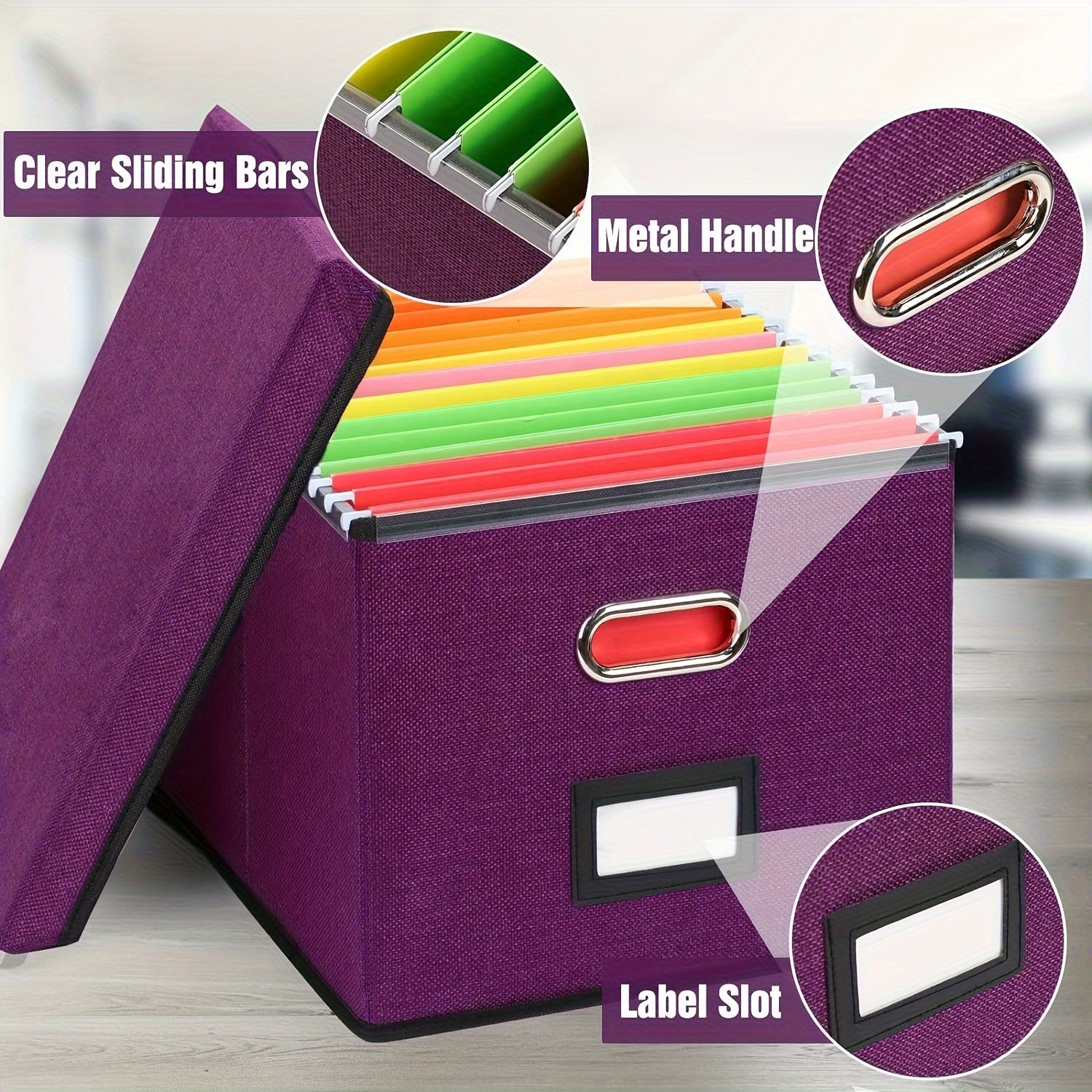 File Storage Box With Handles Portable Basket For Toys Documents Certificates