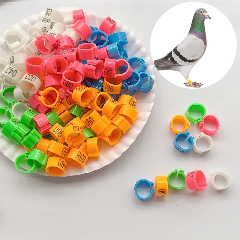 100pcs Poultry Foot Ring for Bird Identification, Chickens, Pigeons