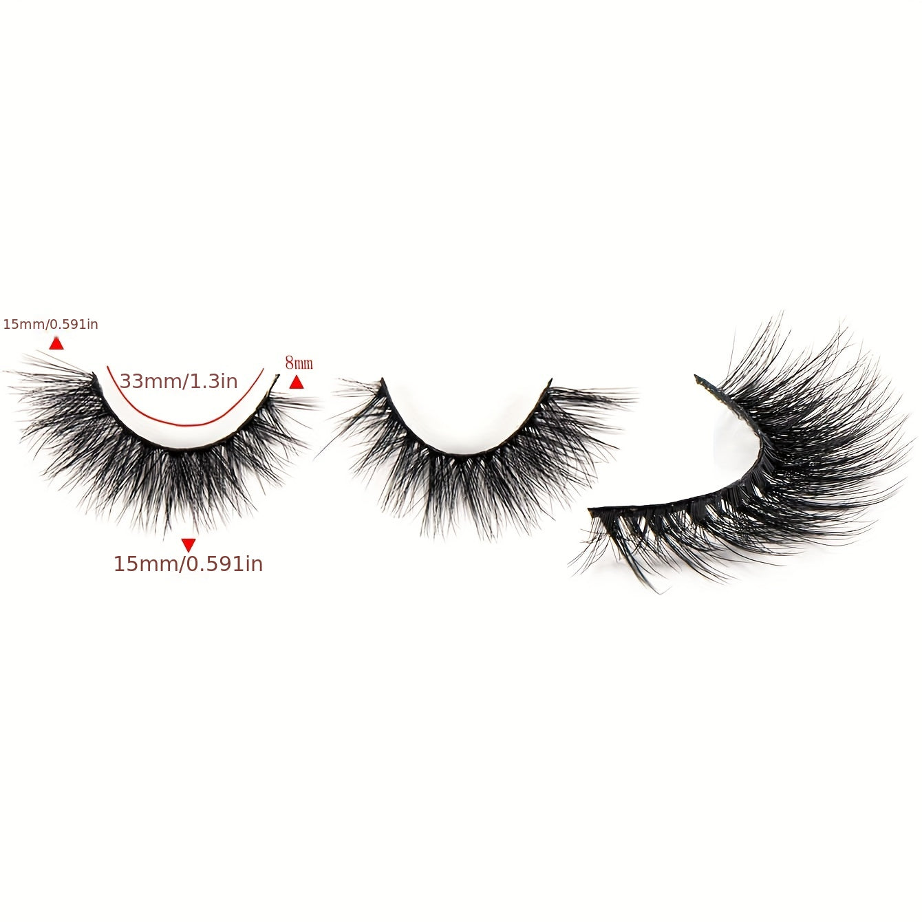 7 Pairs Full Strip Thick Curling False Eyelashes 15mm Fluffy Wispy Daily Lashes