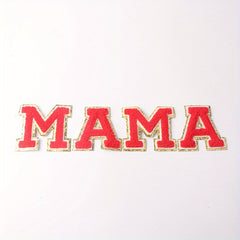 4pcs Iron On English Letters Stickers Towel Patches MAMA Clothes Accessories