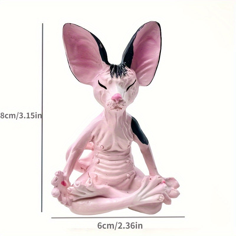 Hairless Cat Meditation Resin Decorations for Home