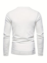 Men's Dragon Pattern Sweater Warm Crew Neck Pullover for Fall Winter