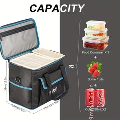 18L Insulated Lunch Bag Leakproof Cooler Tote with Adjustable Shoulder