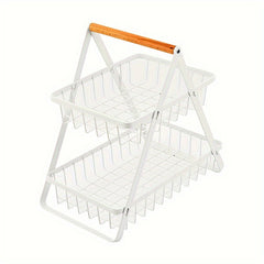 Foldable Iron Fruit Basket Desktop Storage Rack