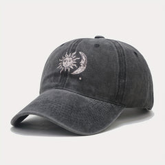 Sun And Moon Print Baseball Cap Retro Outdoor Sunshade Hat