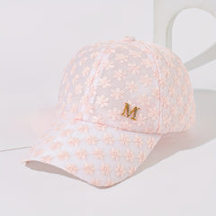 Floral Embroidered Baseball Cap Breathable Sun Hat for Women