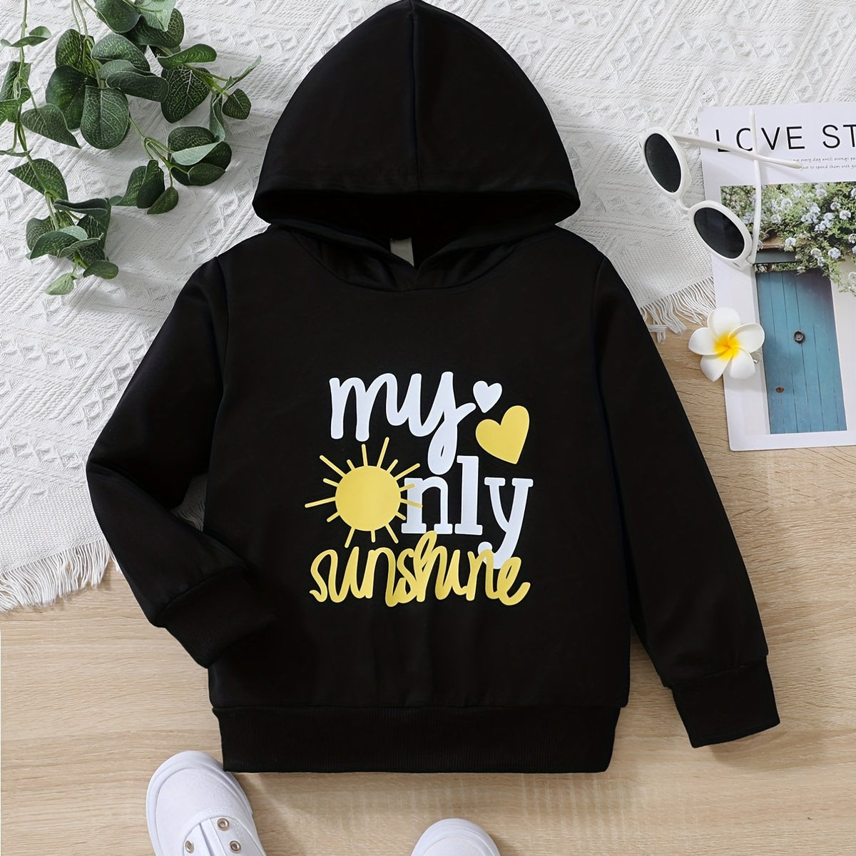 Girls Fall 'My Sunshine' Print Casual Active Hoodie Sweatshirt Pullover Tops
