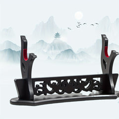 Japanese Sword Display Stand Dragon Pattern Single Tier Rack