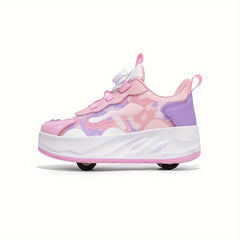 Girl's Roller Shoes with Rotating Buckle Skate Sneakers