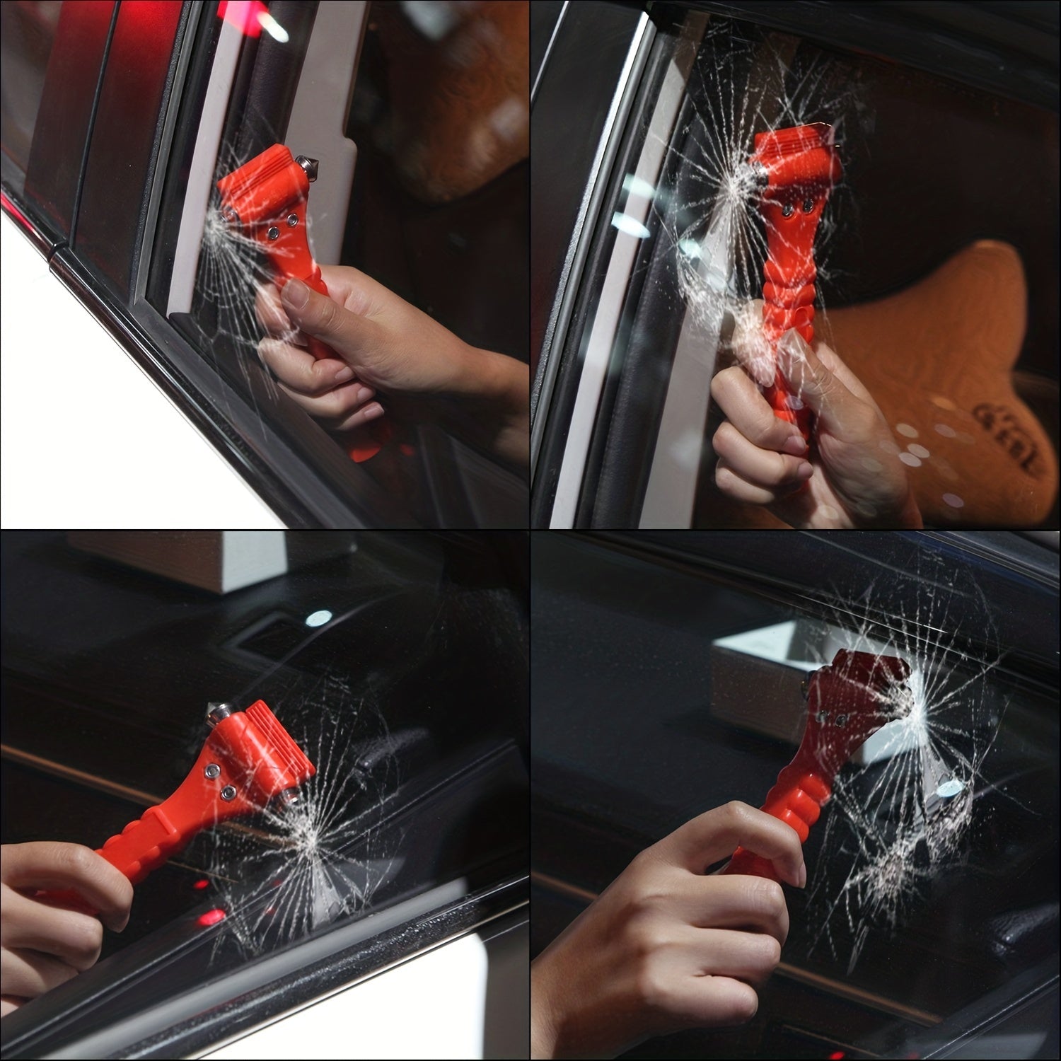 Car Safety Hammer with Window Breaker & Seat Belt Cutter