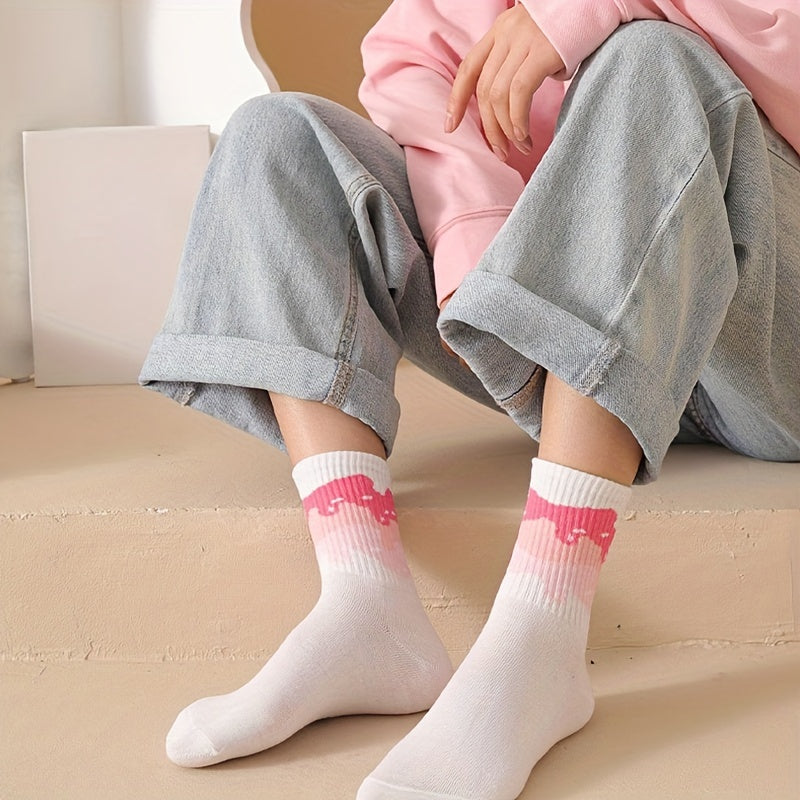 5 Pairs Letter Print Women's Stockings Socks