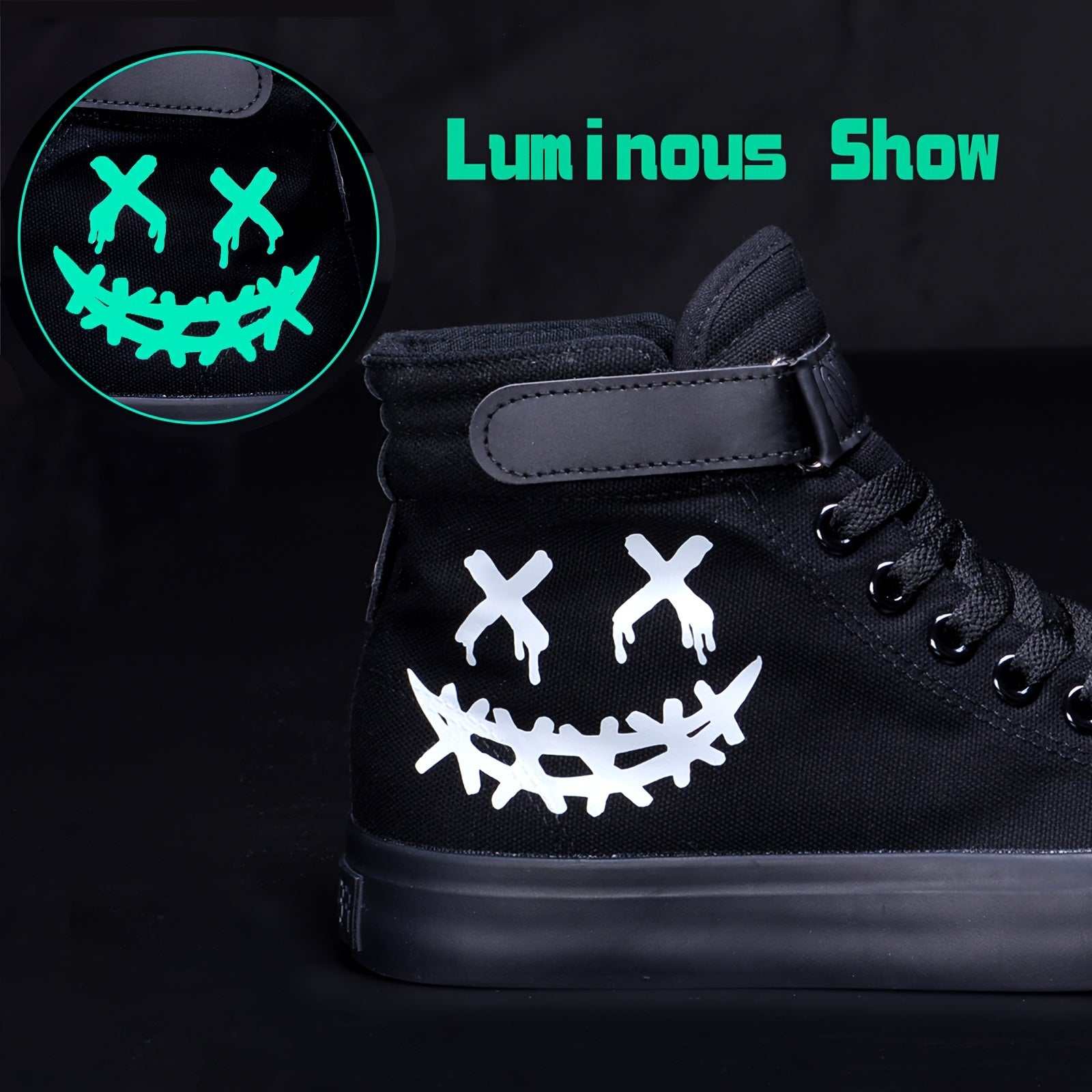 Boys Luminous High Top Sneakers Non slip Skateboard Shoes