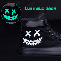 Boys Luminous High Top Sneakers Non slip Skateboard Shoes
