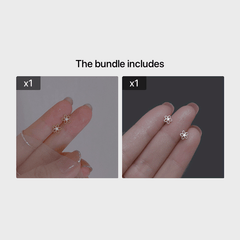 Zircon Stud Earrings 14K Plated 925 Silver Ear Decoration For Women