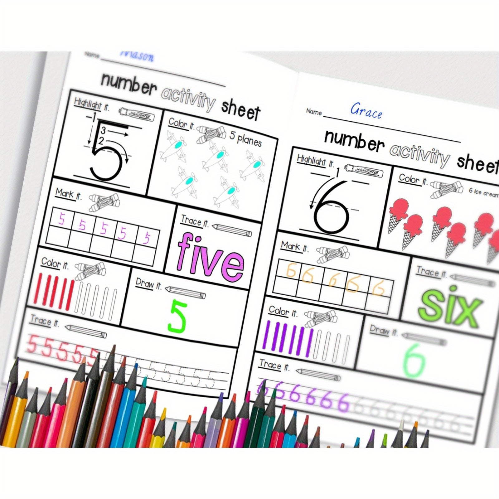 Interactive Number Practice Workbook - Math Book for Kids