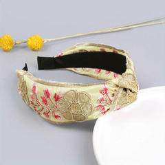 Flower Embroidered Wide Headband for Women Girls Hair Accessories