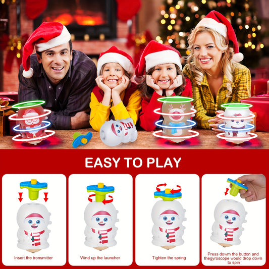4pcs Light Up Flashing Music Spinning Tops Christmas Gift