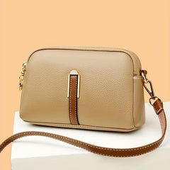 Vintage Litchi Crossbody Bag PU Leather Shoulder Handbag