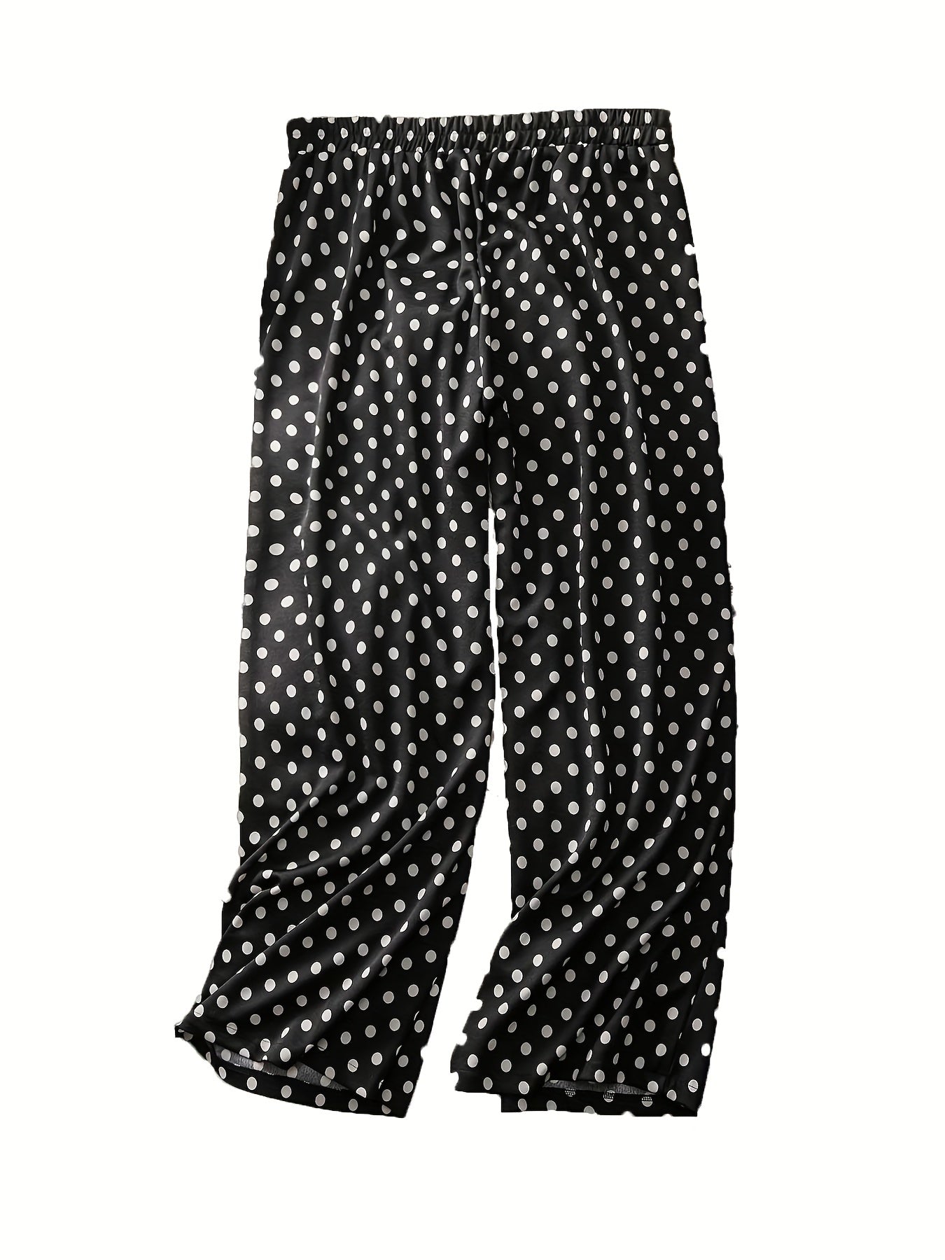Polka Dot Wide Leg Stretch Pants Plus Size