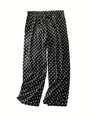 Polka Dot Wide Leg Stretch Pants Plus Size