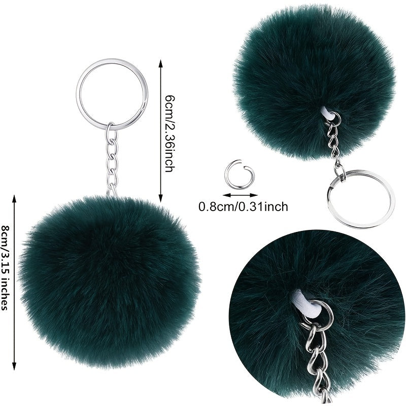Soft Pompom Charm Keychain Key Ring Pendant Ornamen