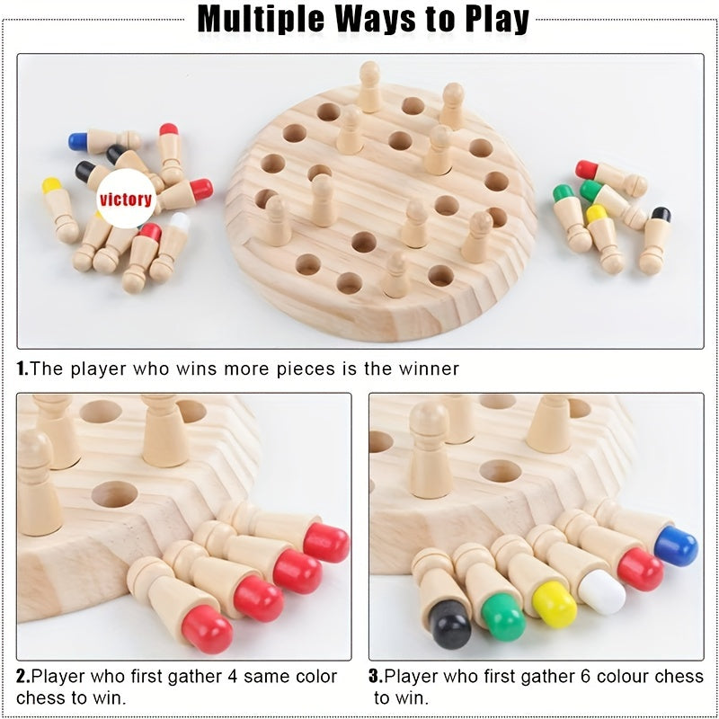 Wooden Memory Chess Board Game for Kids