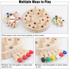 Wooden Memory Chess Board Game for Kids
