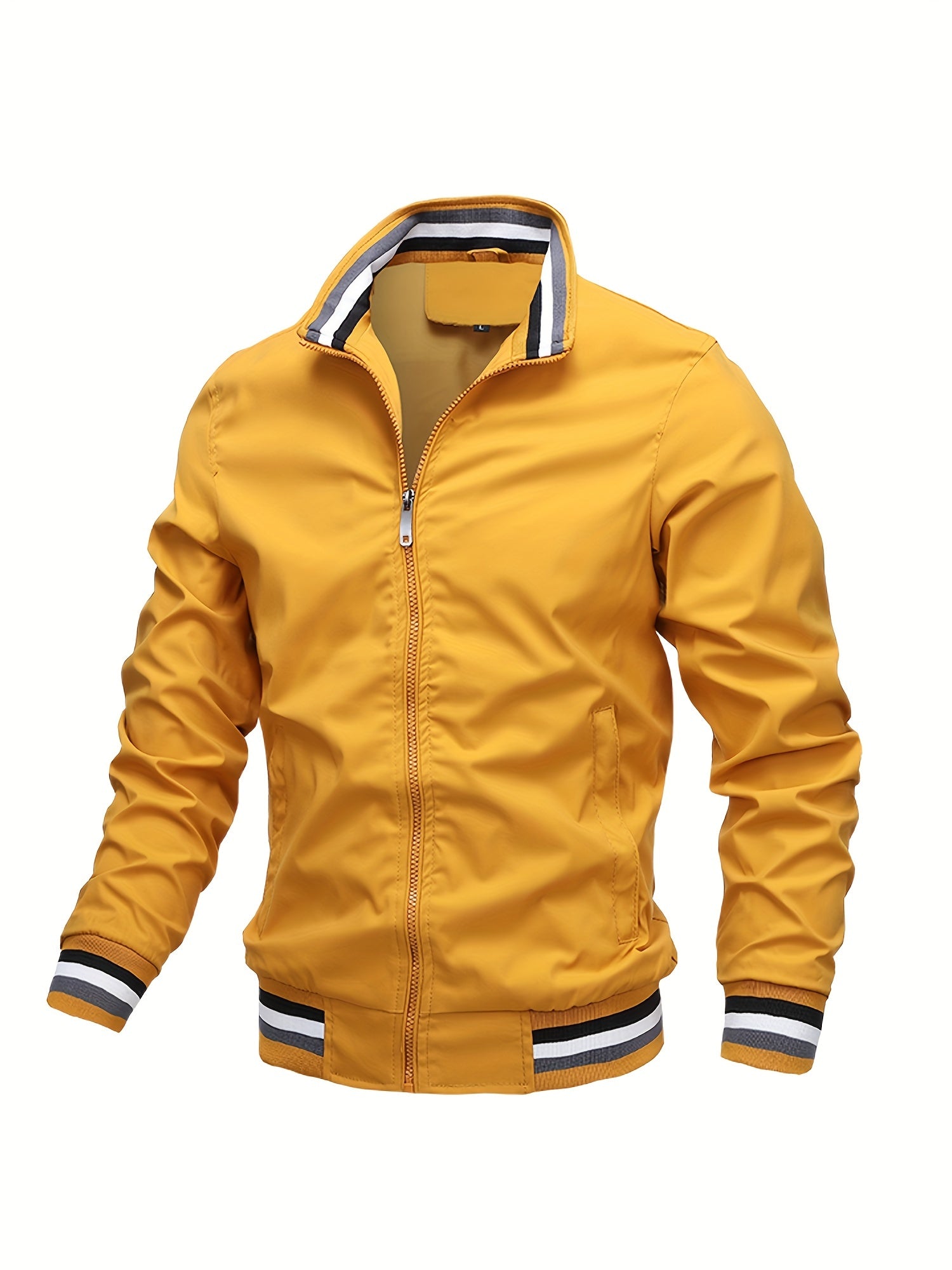 Men's Zipper Long Sleeve Stand Collar Jackets