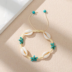 Shell & Starfish Beaded Braided Bracelet for Women