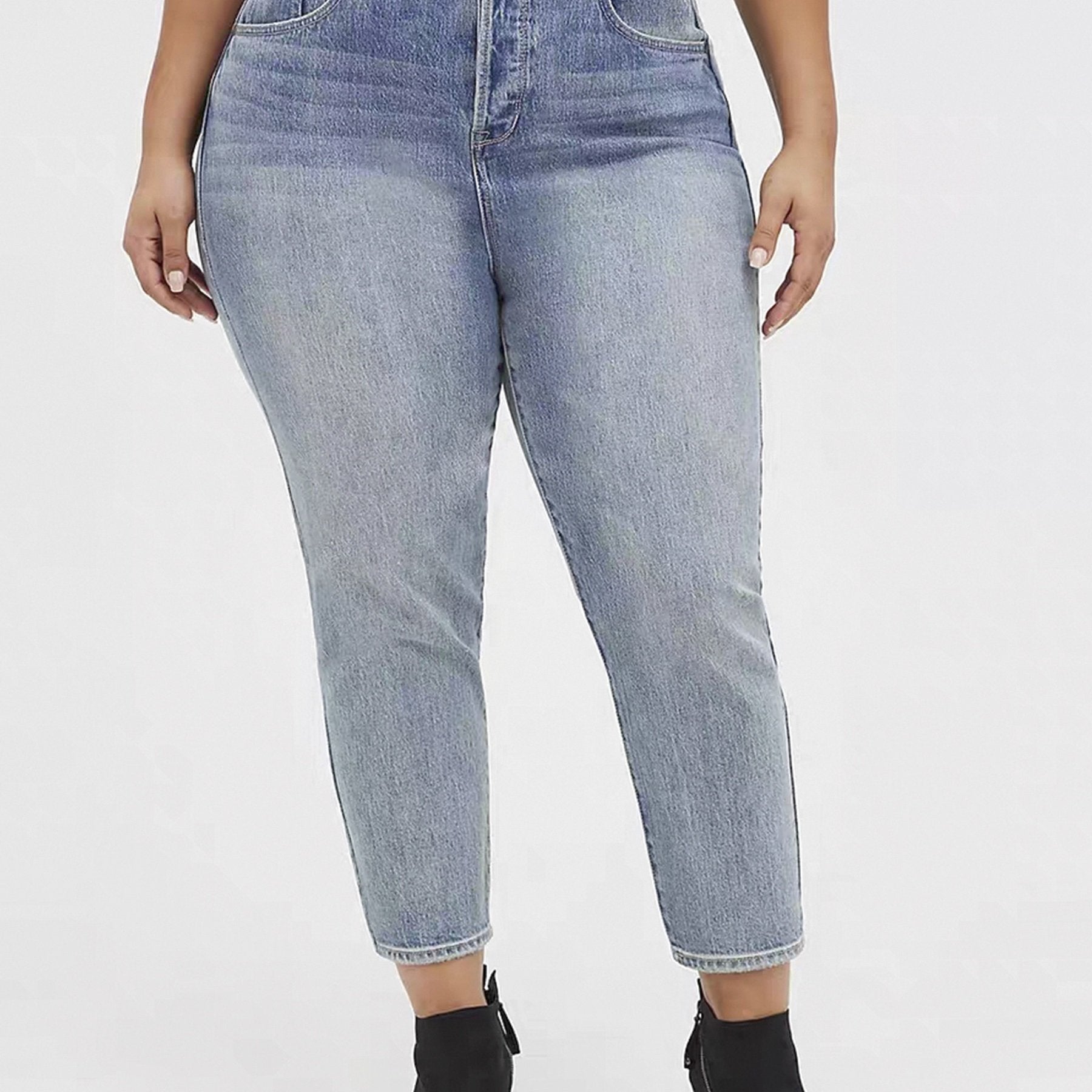  High Rise Straight Leg Denim Pants
