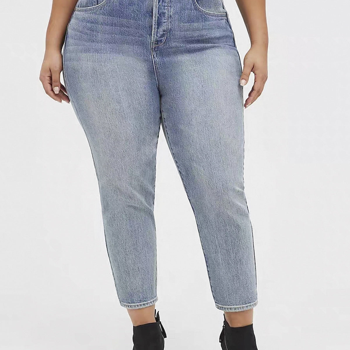  High Rise Straight Leg Denim Pants