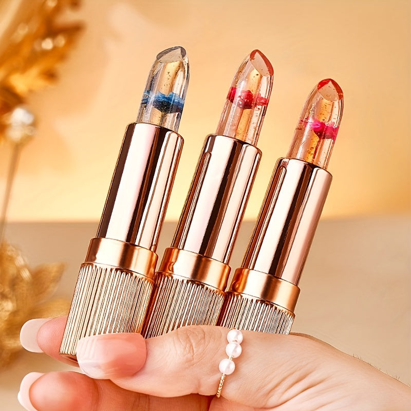 Crystal Petal Temperature Changing Lipstick Long Lasting Moisturizing Jelly
