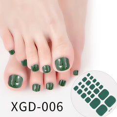 Toe Nail Polish Stickers Full Wraps Self Adhesive Toe Nail Tip